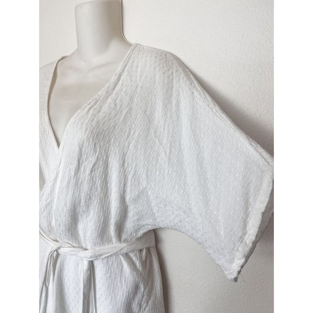 MYRAH PENALOZA Wrap Dress One Size White Linen Cotton Beachy Resort Casual - Picture 3 of 7